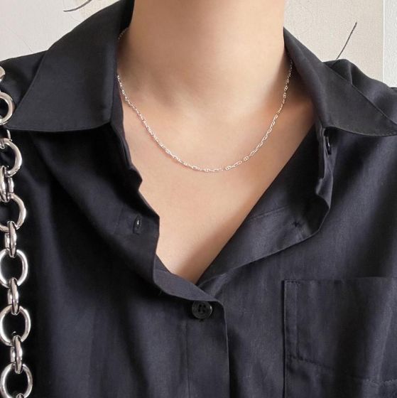 Masculine Simple Hollow Pig Nose 925 Sterling Silver Necklace