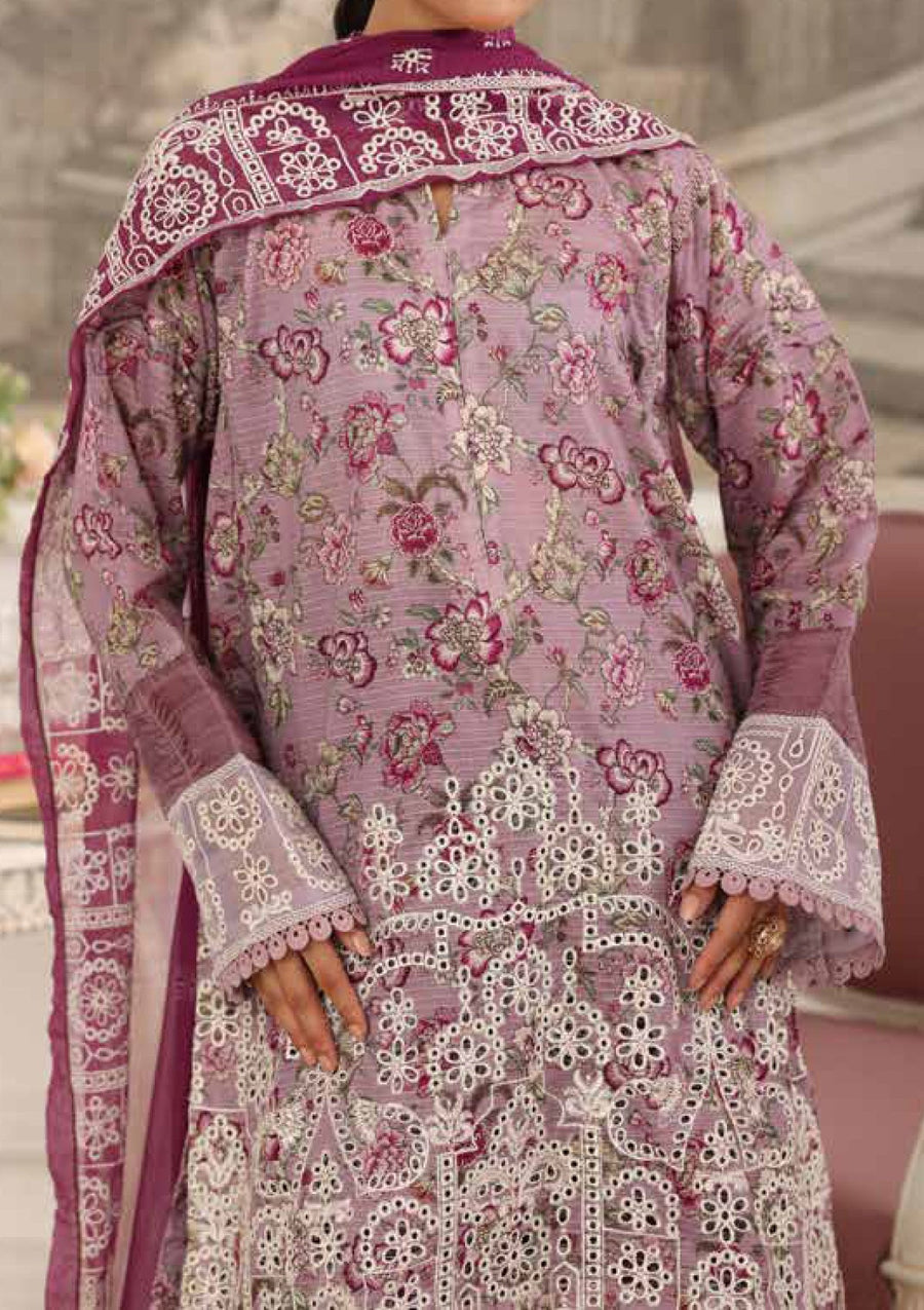 Purple Chikankari Lawn Suit with Embroidered Chiffon Dupatta - Pehnaawaa