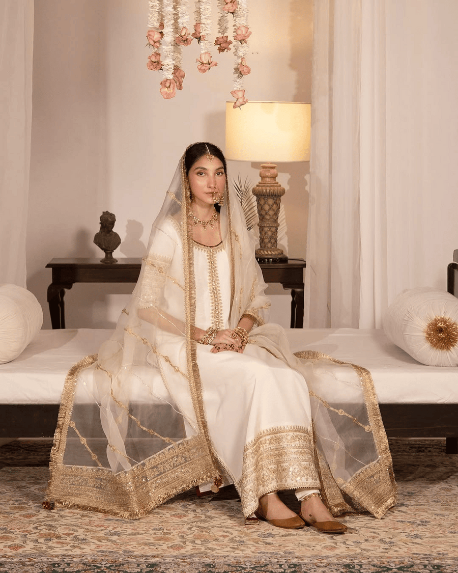 White Gold – Luxury Embroidered Suit for Women