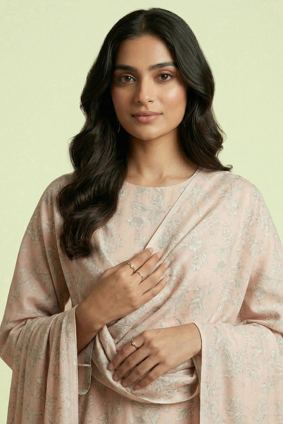 Blush Peach Chikankari Lawn Ensemble – 3 Piece Suit