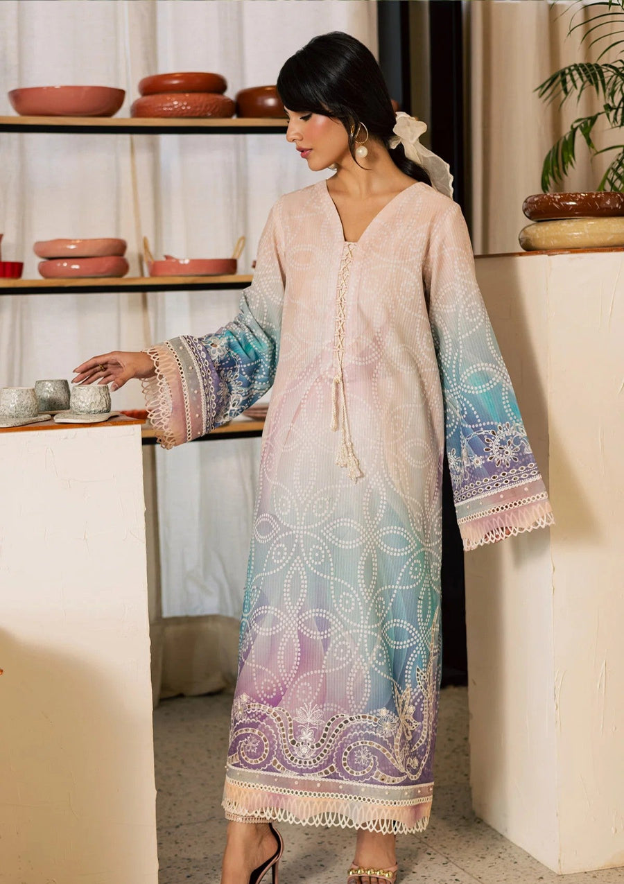 Light Pink Printed Chikankari Lawn Kurta Set - Pehnaawaa