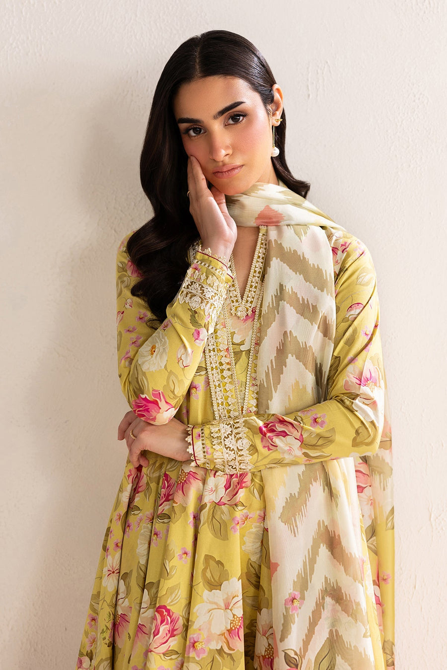 Digital Printed Lawn 3-Piece Pret Suit with Silk Dupatta