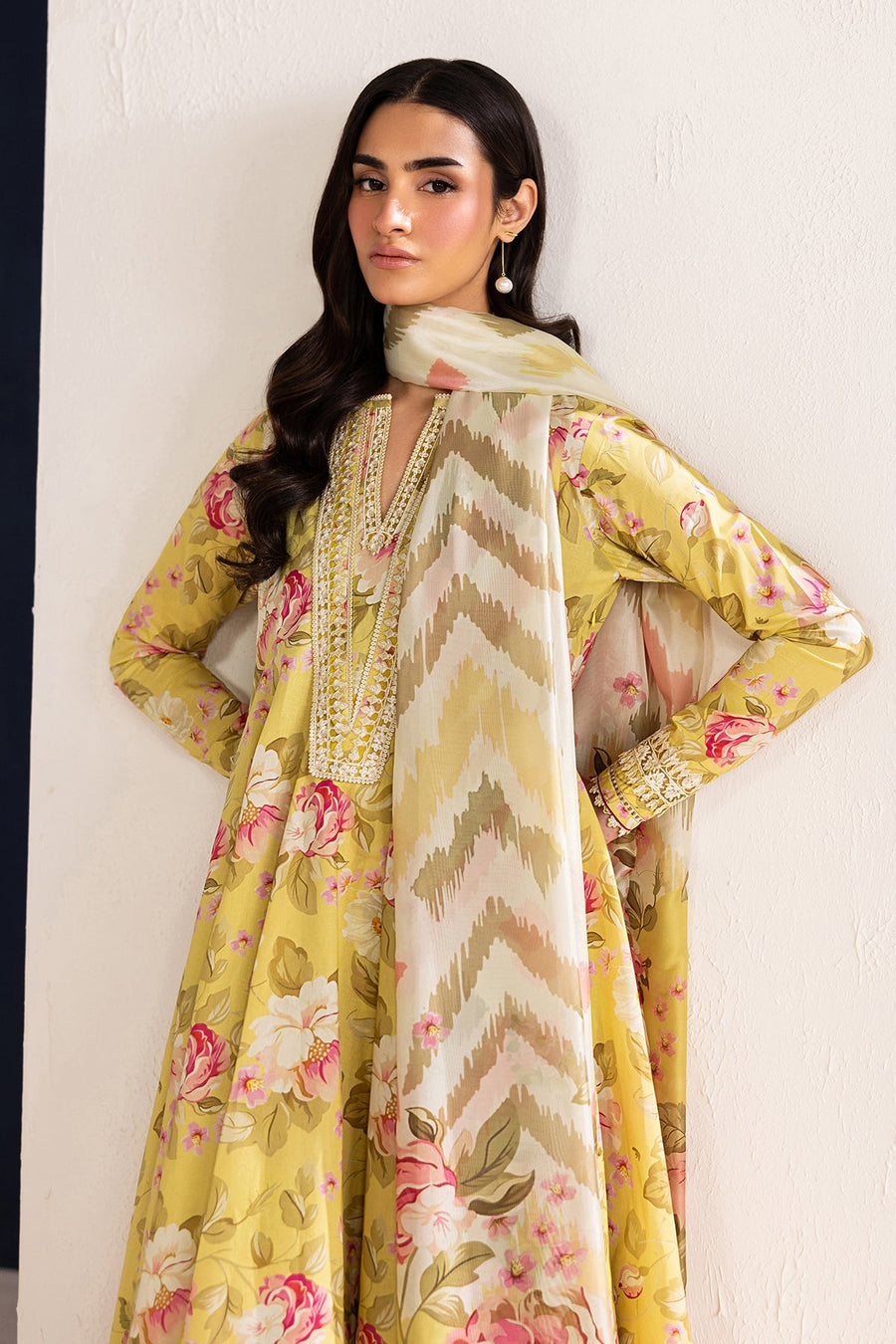 Digital Printed Lawn 3-Piece Pret Suit with Silk Dupatta