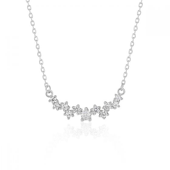 Women Beautiful Irregular CZ 925 Sterling Silver Necklace