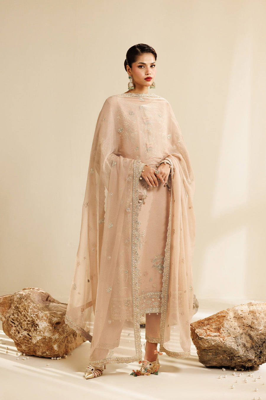 Dune Embroidered Chiffon 3-Piece Formal Suit | 2288