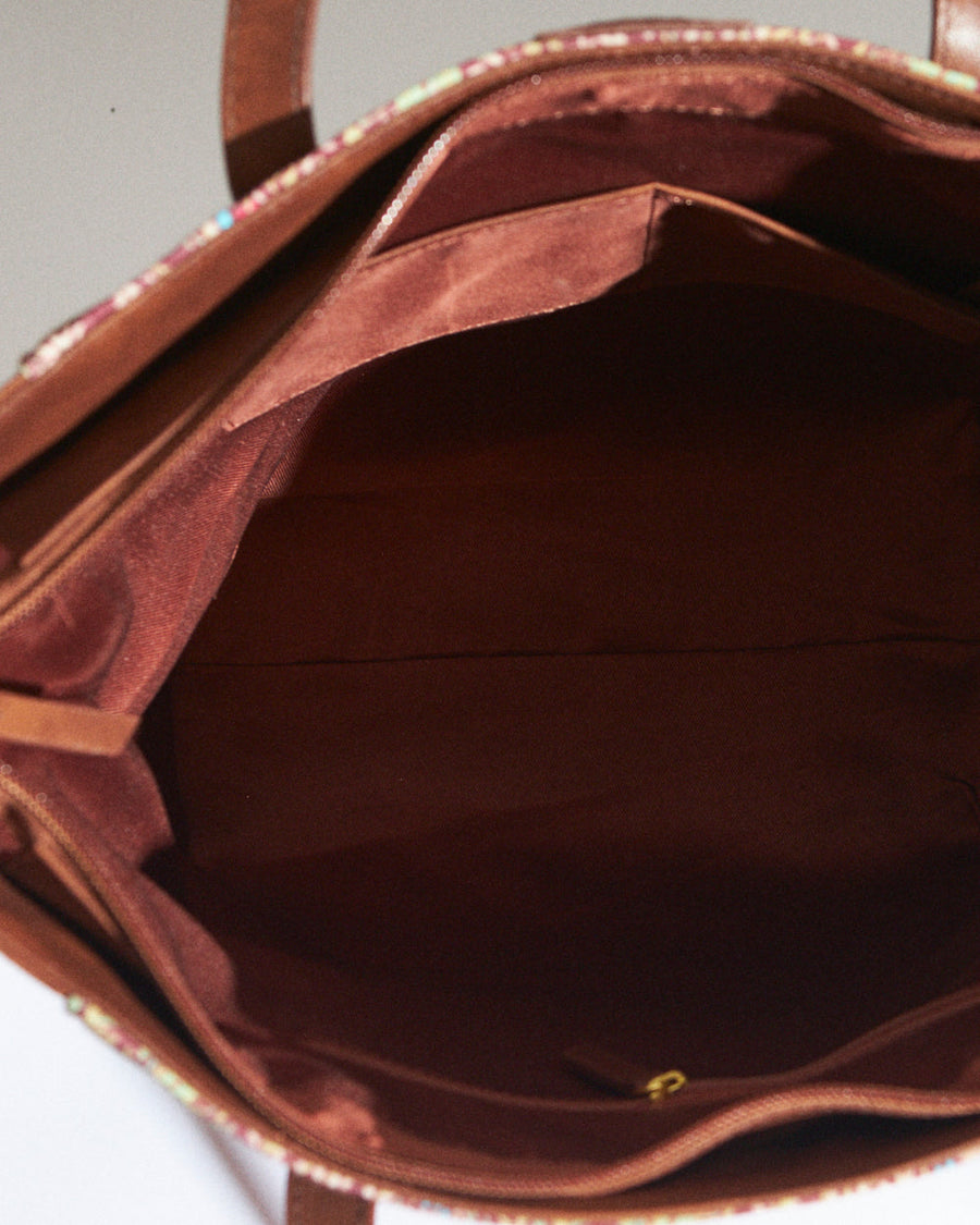 Floral Print Vegan Leather Tote