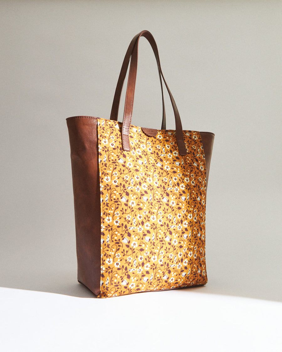 Floral Print Vegan Leather Tote