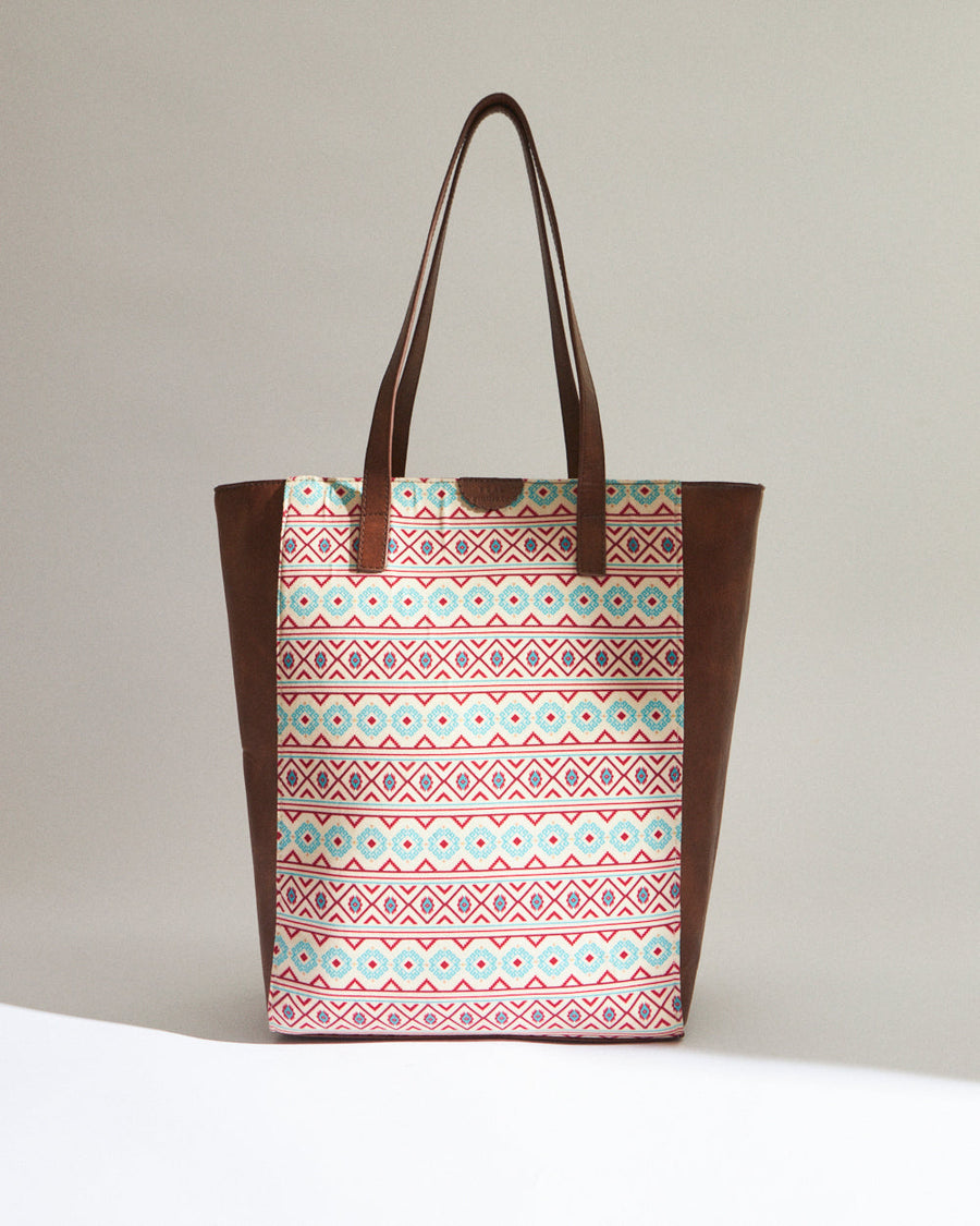 Floral Print Vegan Leather Tote