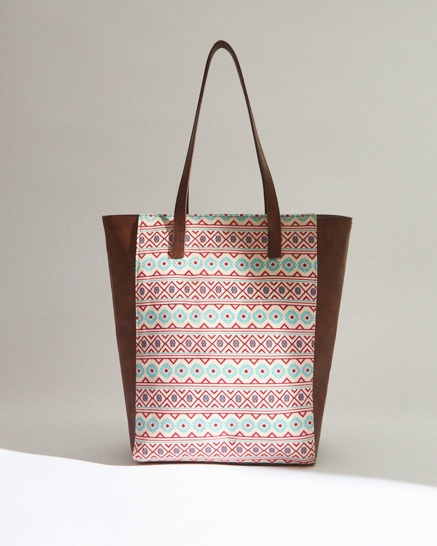 Floral Print Vegan Leather Tote