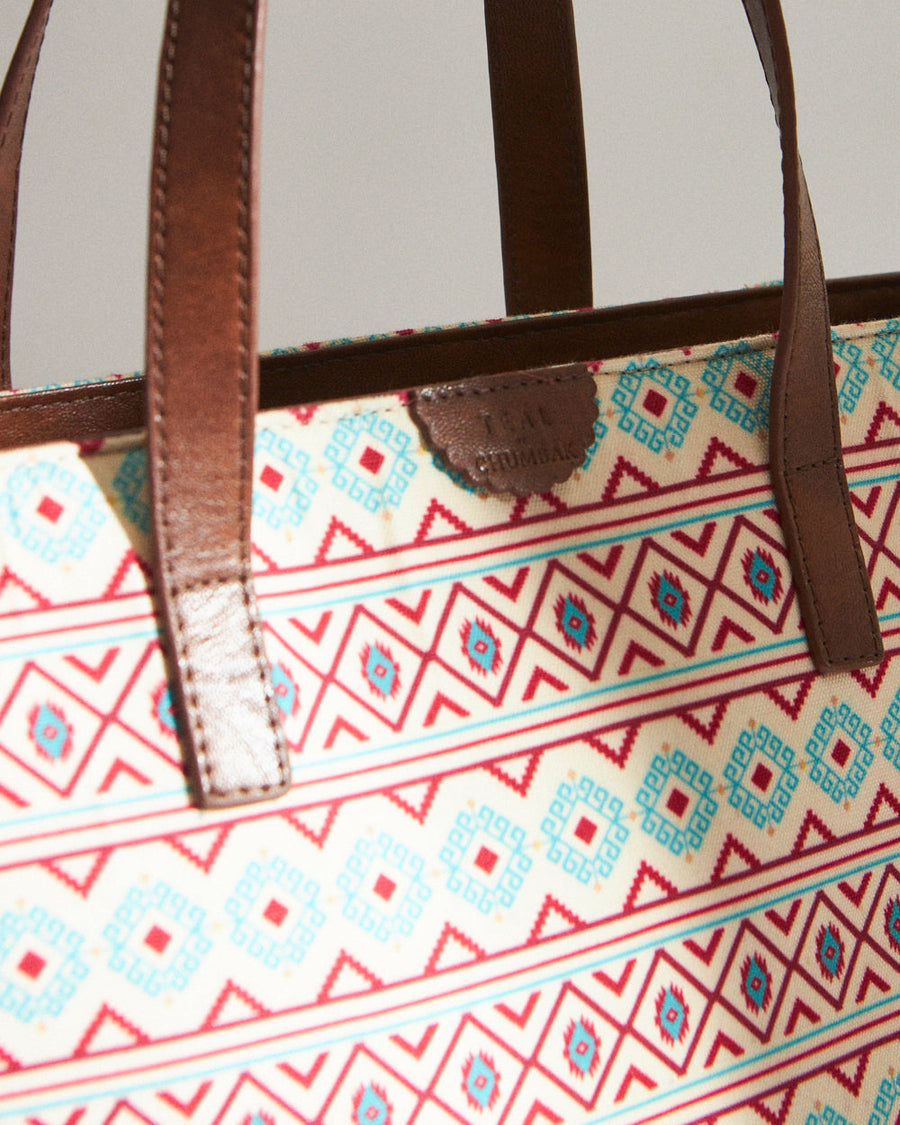 Floral Print Vegan Leather Tote