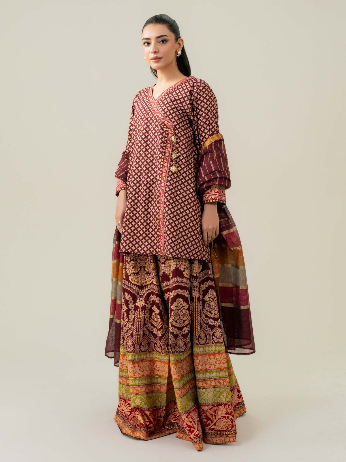Paste-Print 3-Piece Lawn Suit (Pret) – Dusty Pink