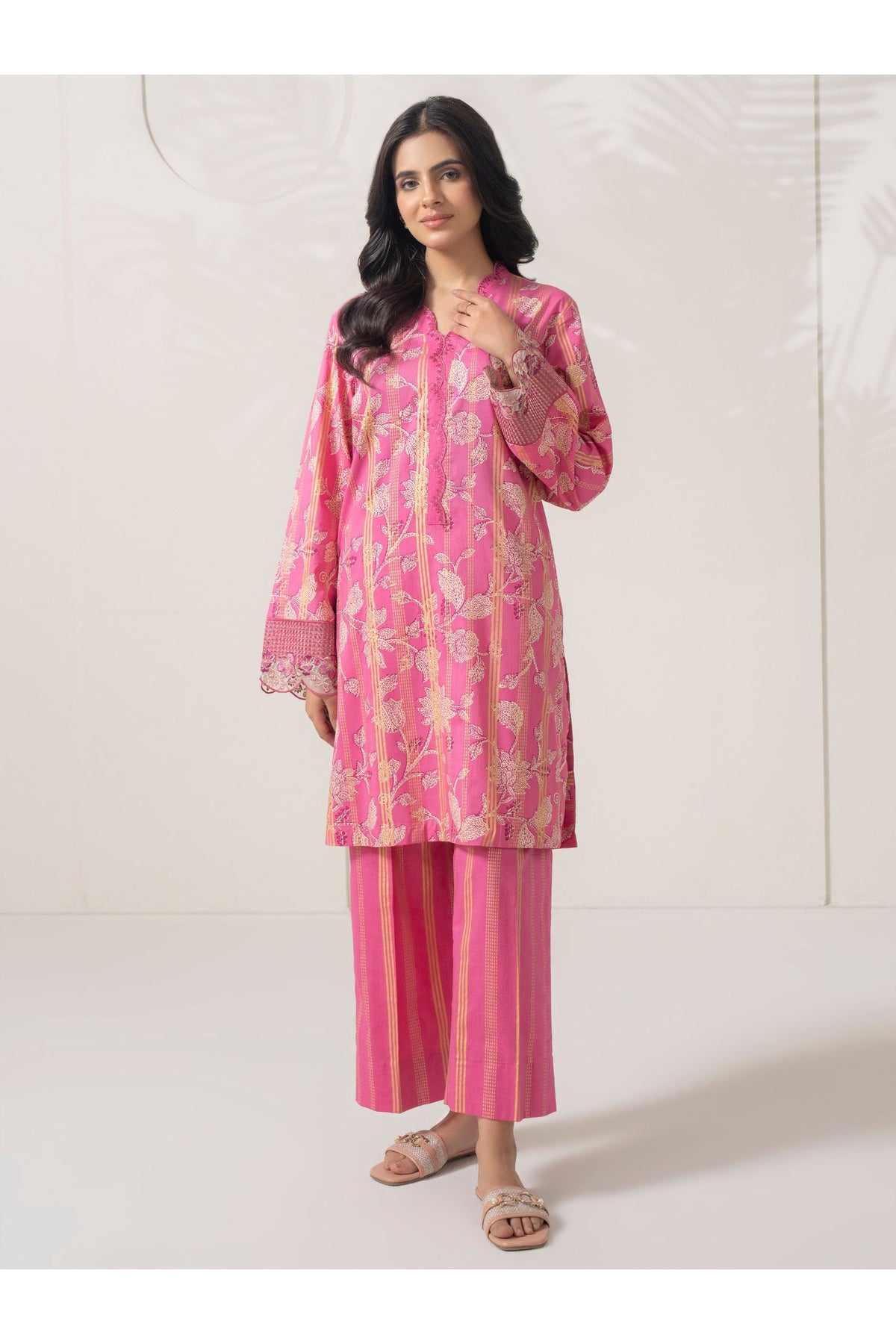 Embroidered Satin 2 Piece Suit Set for You