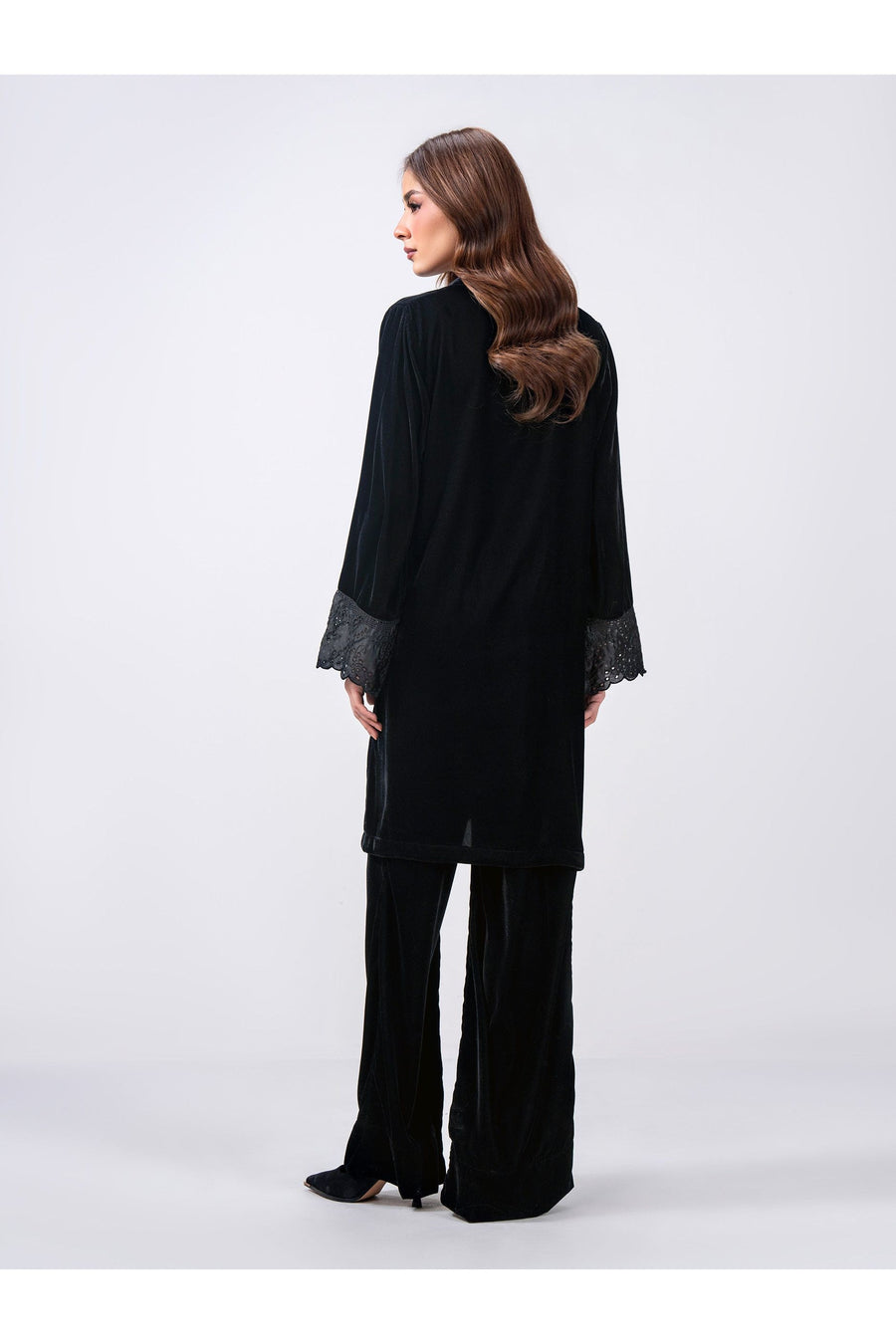 Midnight Velvet 2-Piece Suit | Schiffli Silk Embroidery