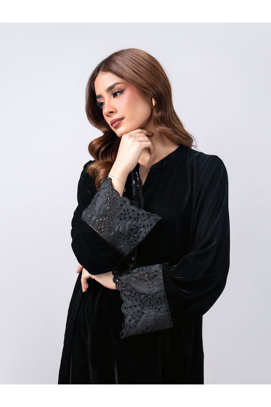 Midnight Velvet 2-Piece Suit | Schiffli Silk Embroidery
