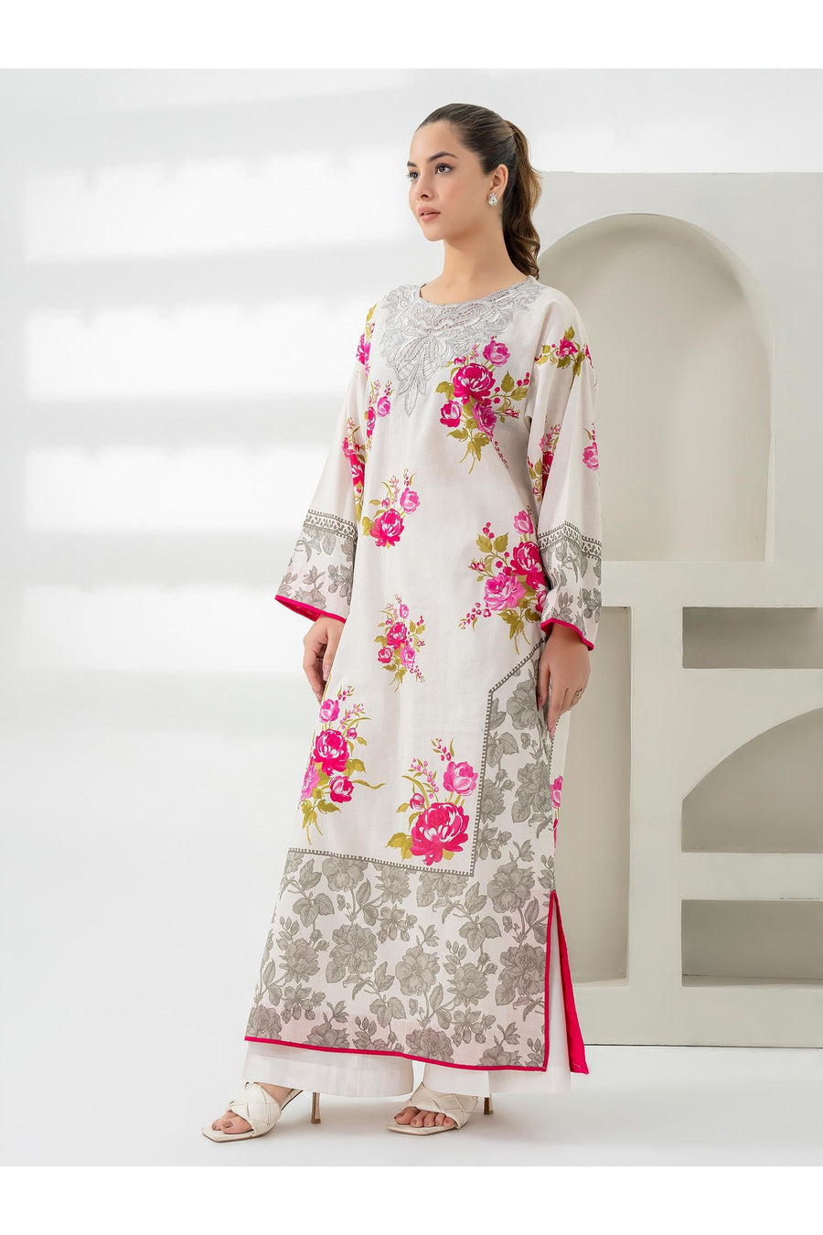 Embroidered Khaddar Shirt for Casual Style