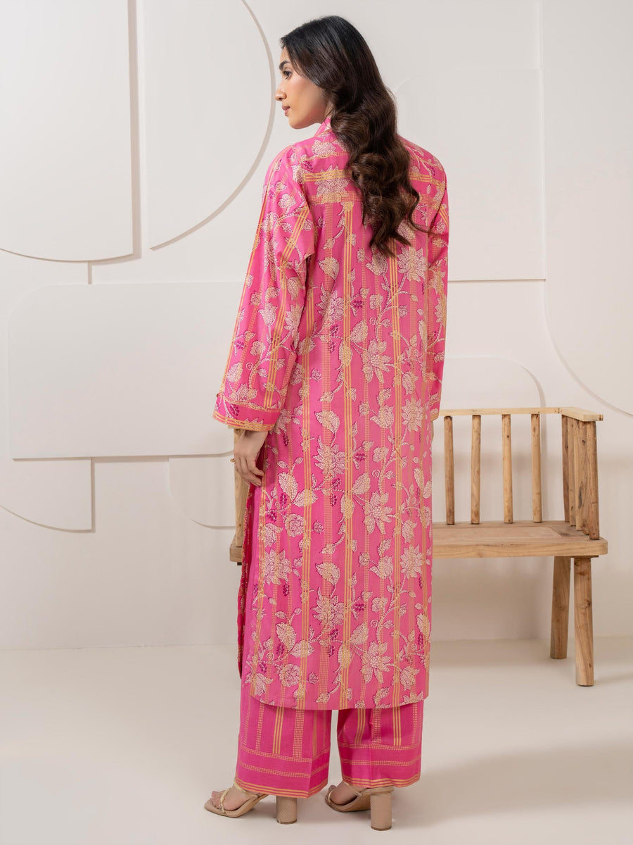 2 Piece Satin Suit Printed (Pret)