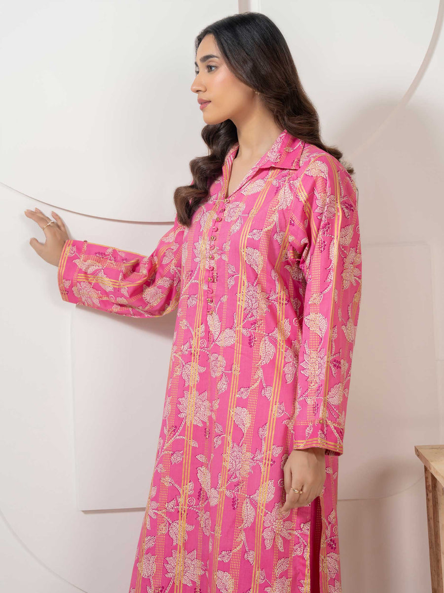 2 Piece Satin Suit Printed (Pret)