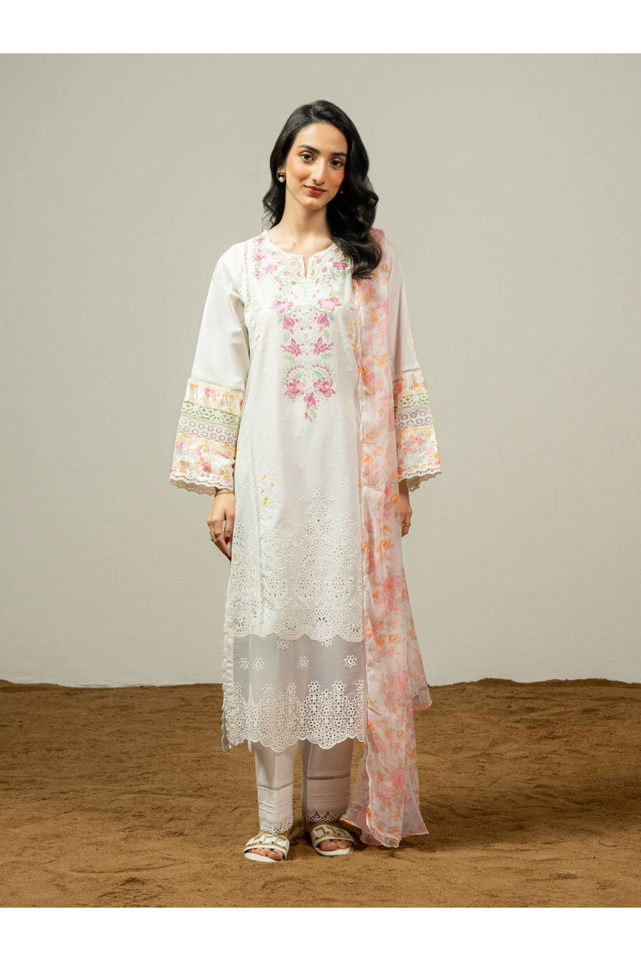 Embroidered 3-Piece Cambric Suit Set