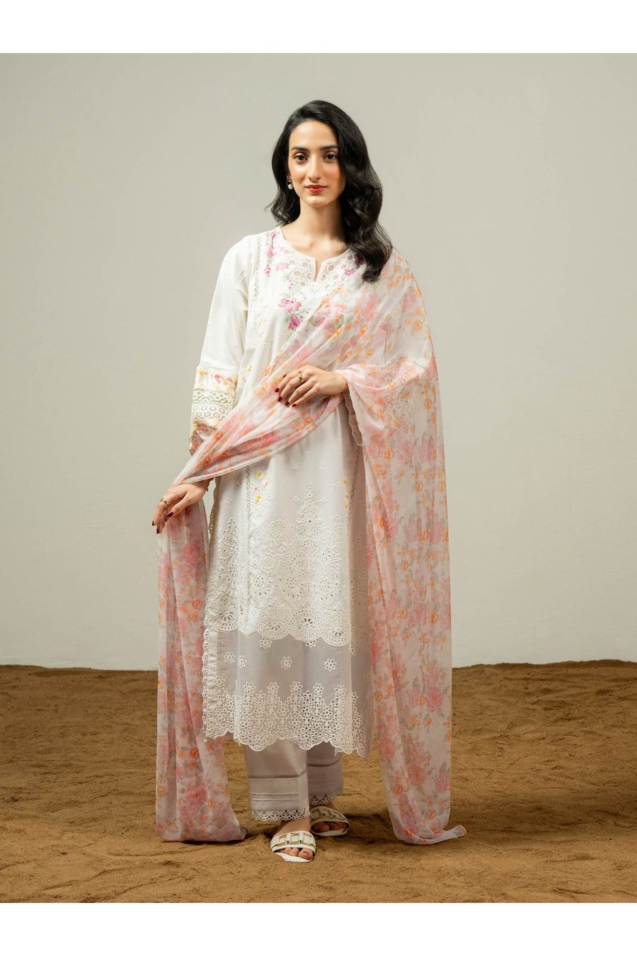 Embroidered 3-Piece Cambric Suit Set