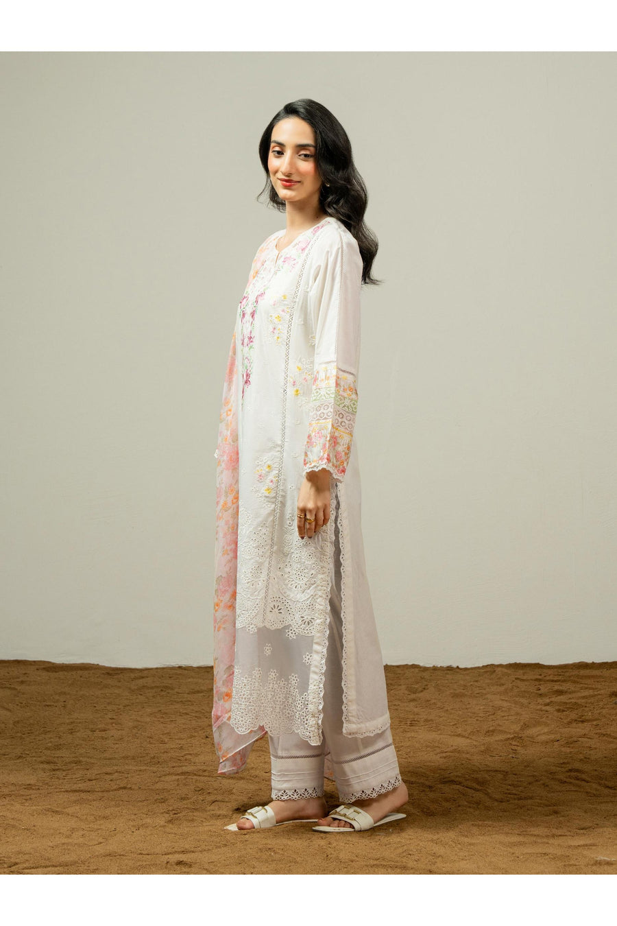 Embroidered 3-Piece Cambric Suit Set