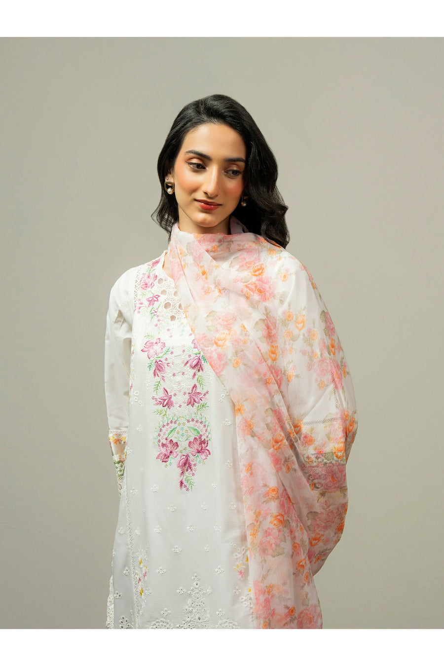 Embroidered 3-Piece Cambric Suit Set