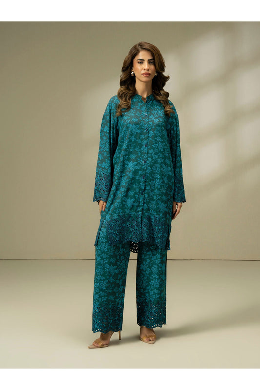 Linen Embroidered 2 Piece Casual Suit Set