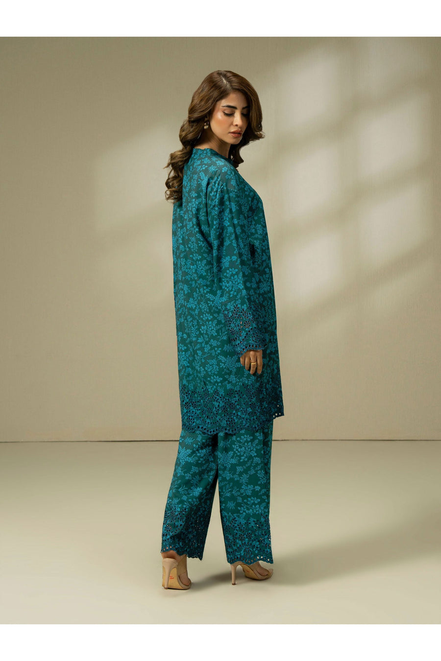 Linen Embroidered 2 Piece Casual Suit Set