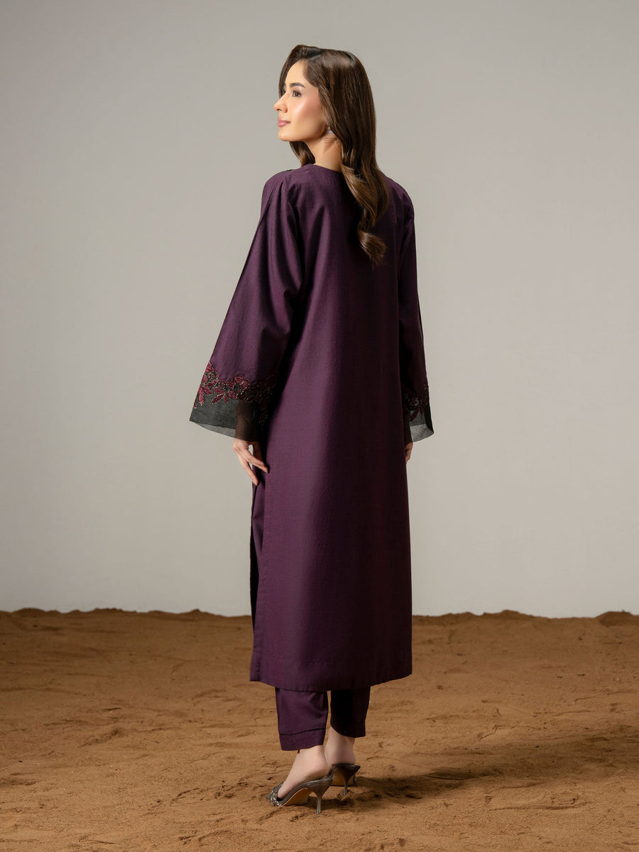 2 Piece Yarn Dyed Suit-Embroidered (Pret) - Pehnaawaa