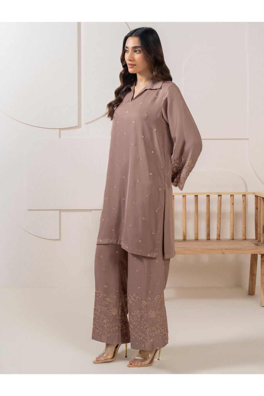 Embroidered Silk Co-Ord Set for Relaxed Days