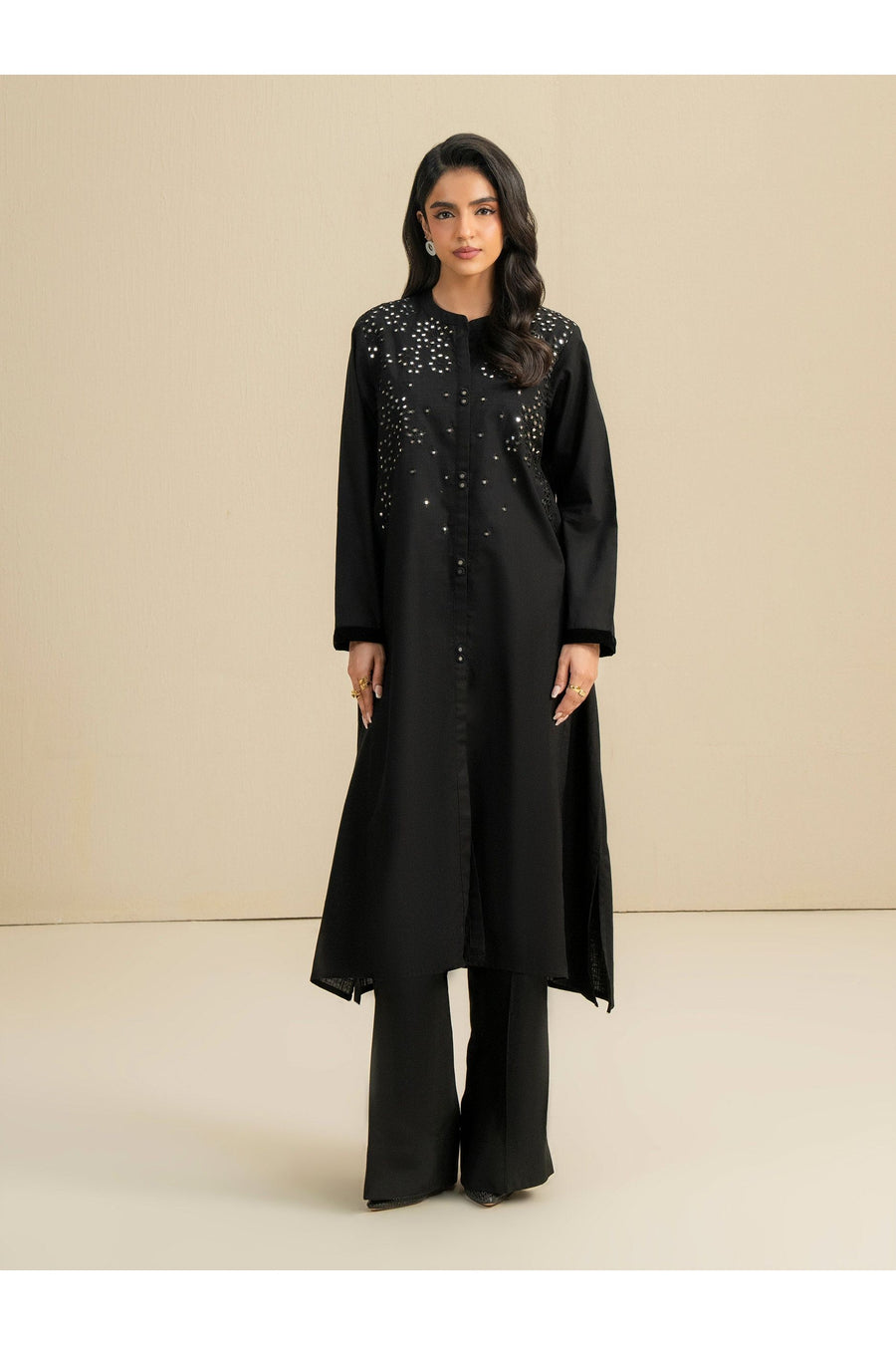 Embroidered Khaddar Shirt for Everyday Style