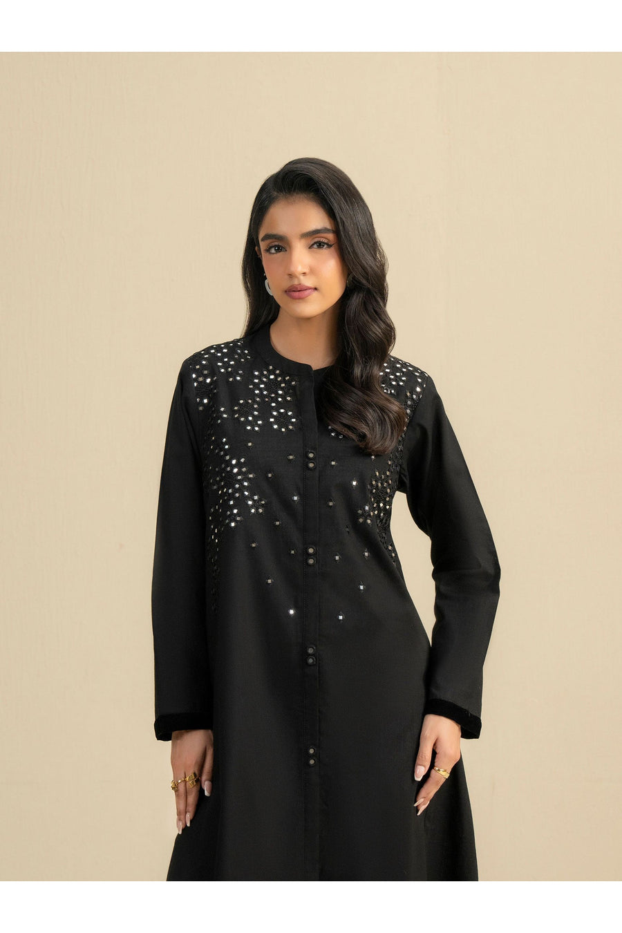 Embroidered Khaddar Shirt for Everyday Style