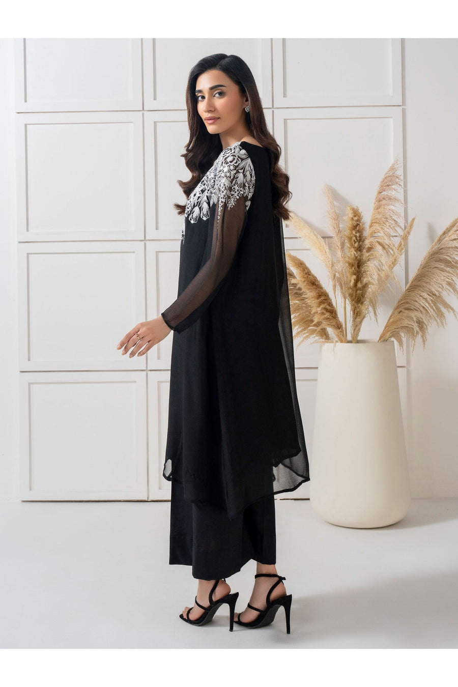 Embroidered Chiffon Shirt for Effortless Style