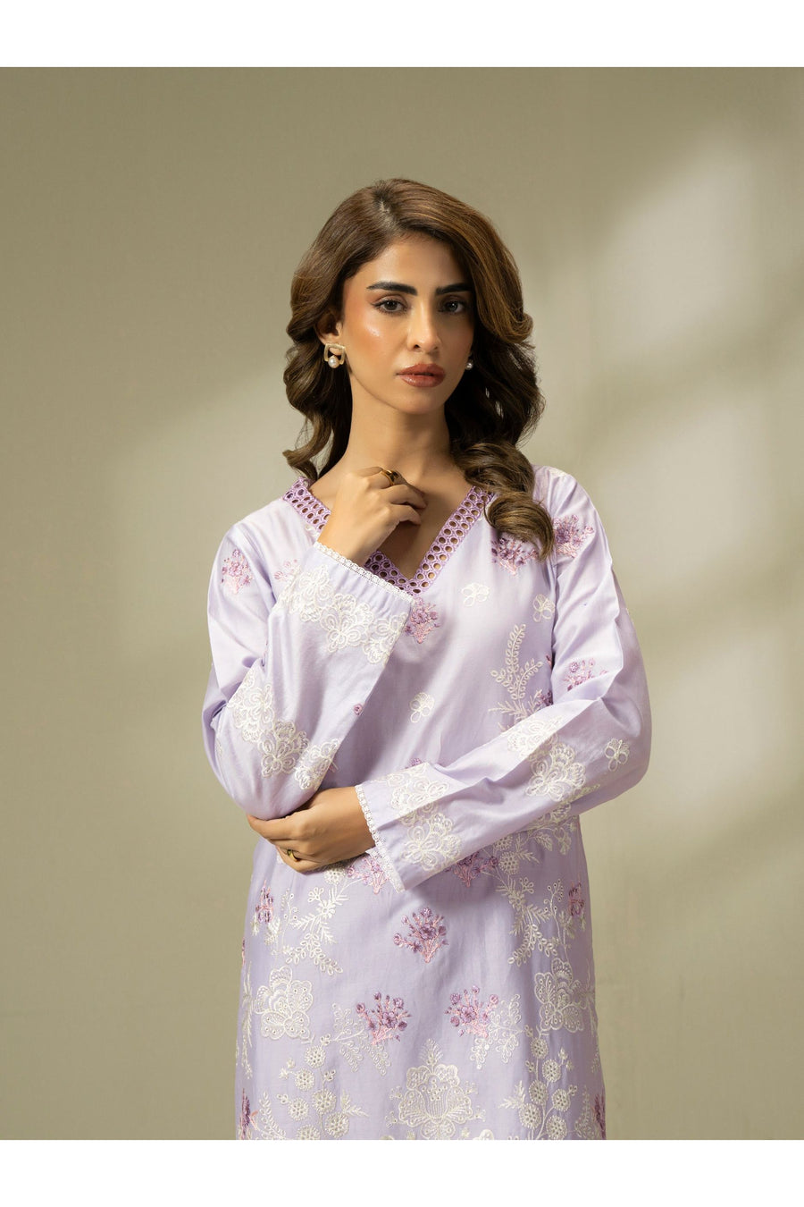 Stylish Embroidered Satin 2-Piece Suit