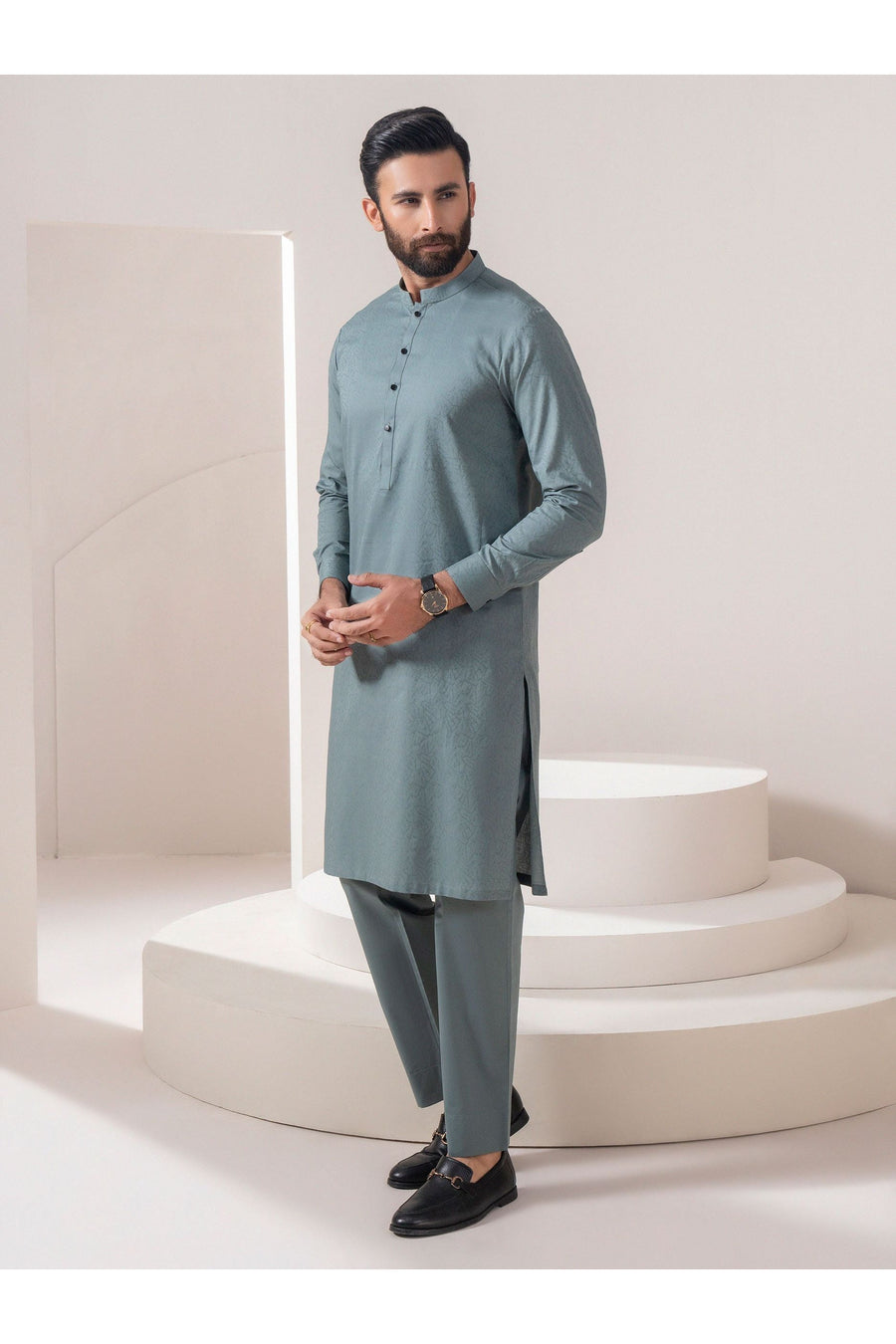 Elegant Self Jacquard Suit For Men Exquisite Classic Craftsmanship
