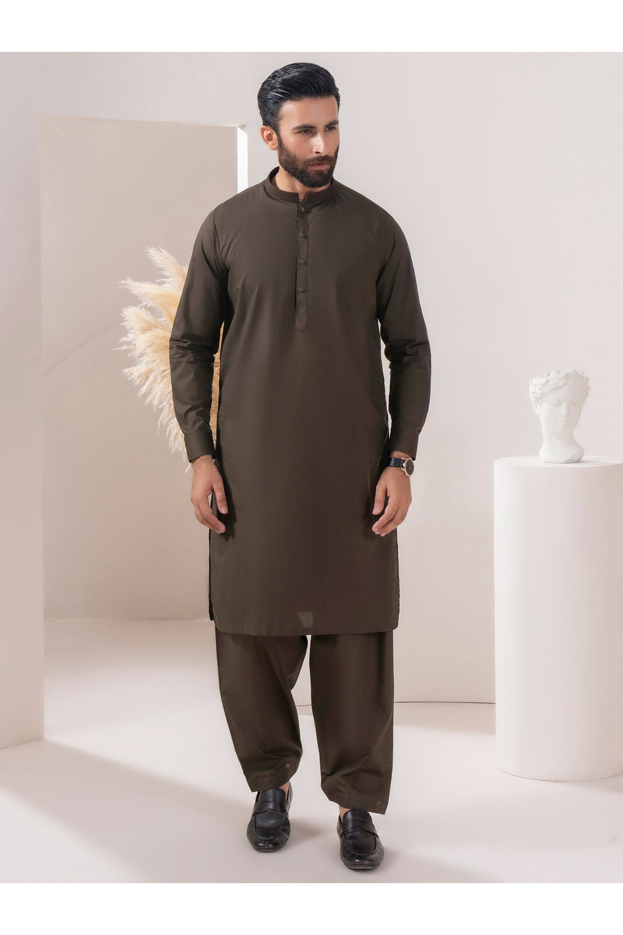 Men's Cotton Suit With Embroidered Kameez For Elegant Comfort