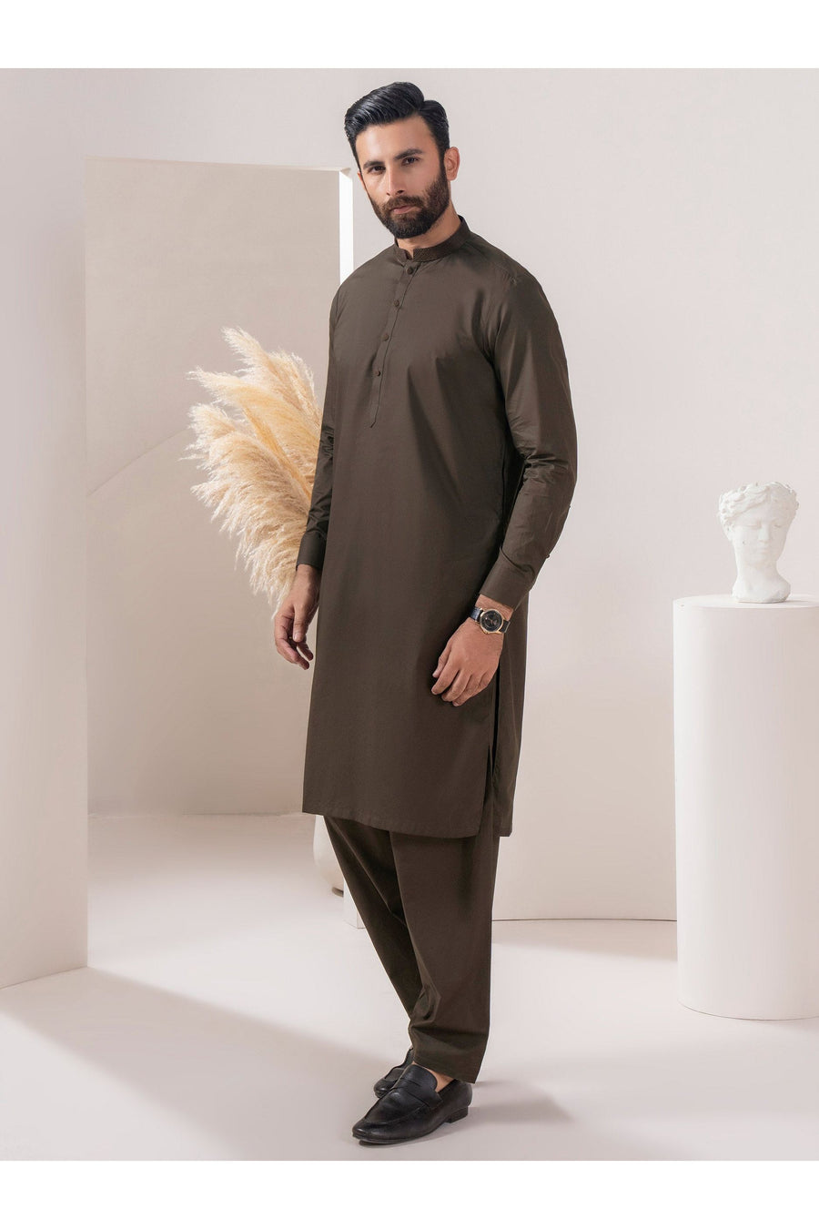 Men's Cotton Suit With Embroidered Kameez For Elegant Comfort