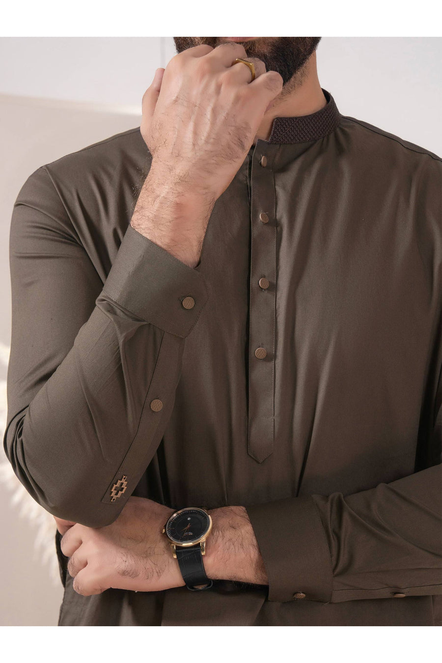 Men's Cotton Suit With Embroidered Kameez For Elegant Comfort