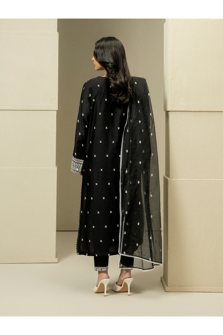 Embroidered Satin 3-Piece Suit Set