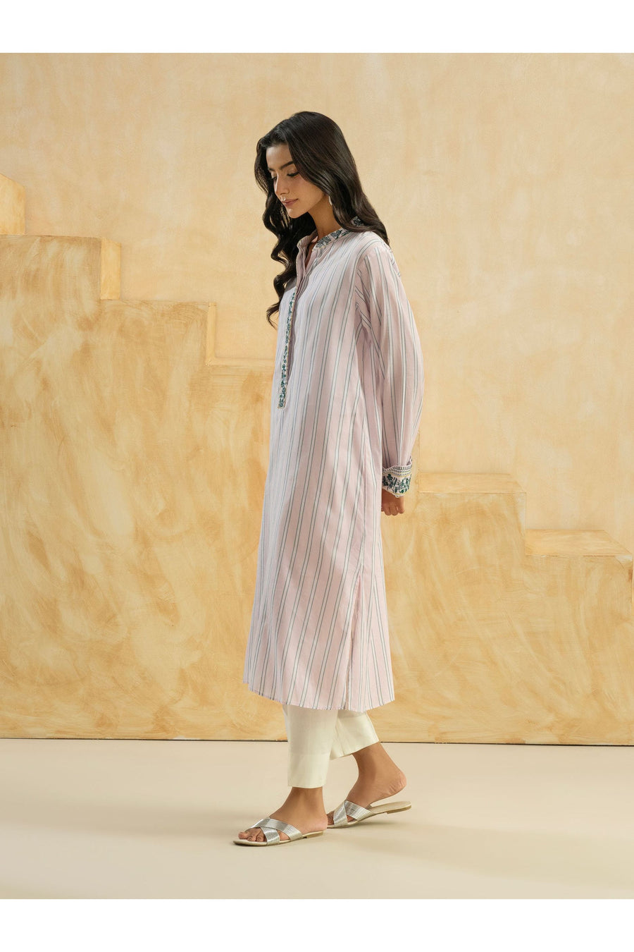 Embroidered Yarn Dyed Casual Shirt - Summer