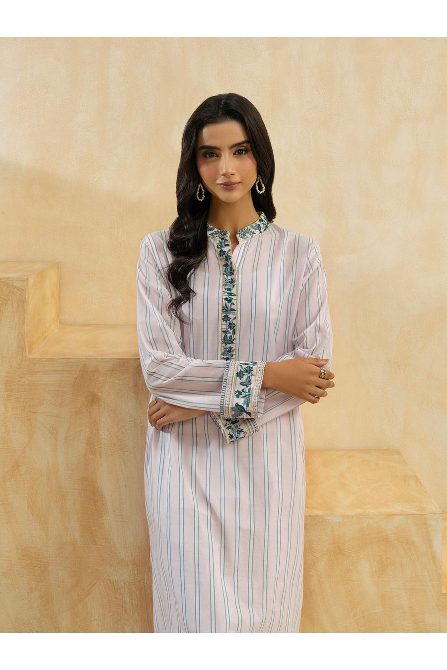 Embroidered Yarn Dyed Casual Shirt - Summer