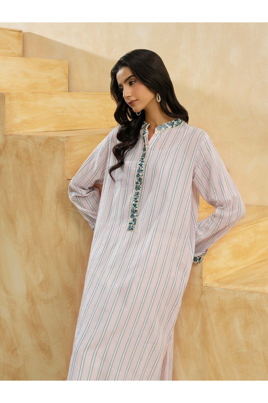Embroidered Yarn Dyed Casual Shirt - Summer