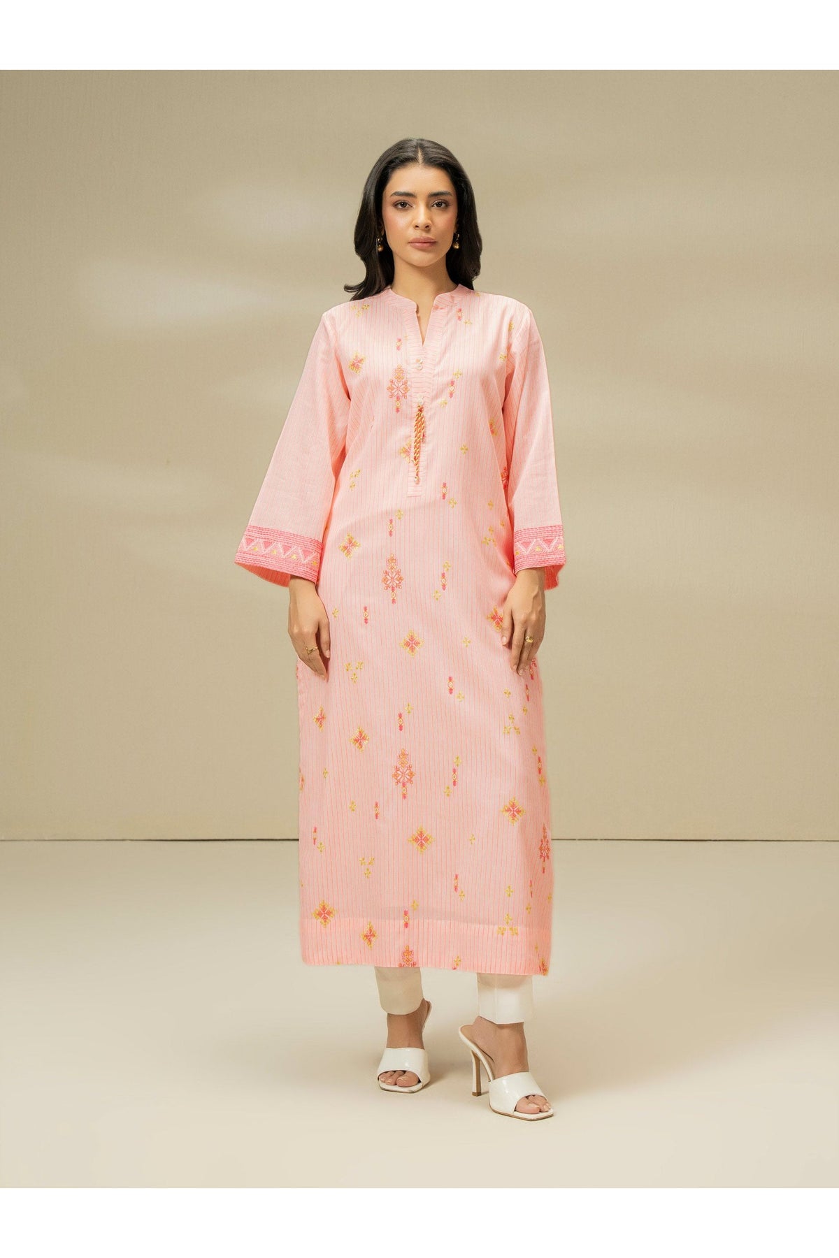 Embroidered Yarn Dyed Casual Shirt