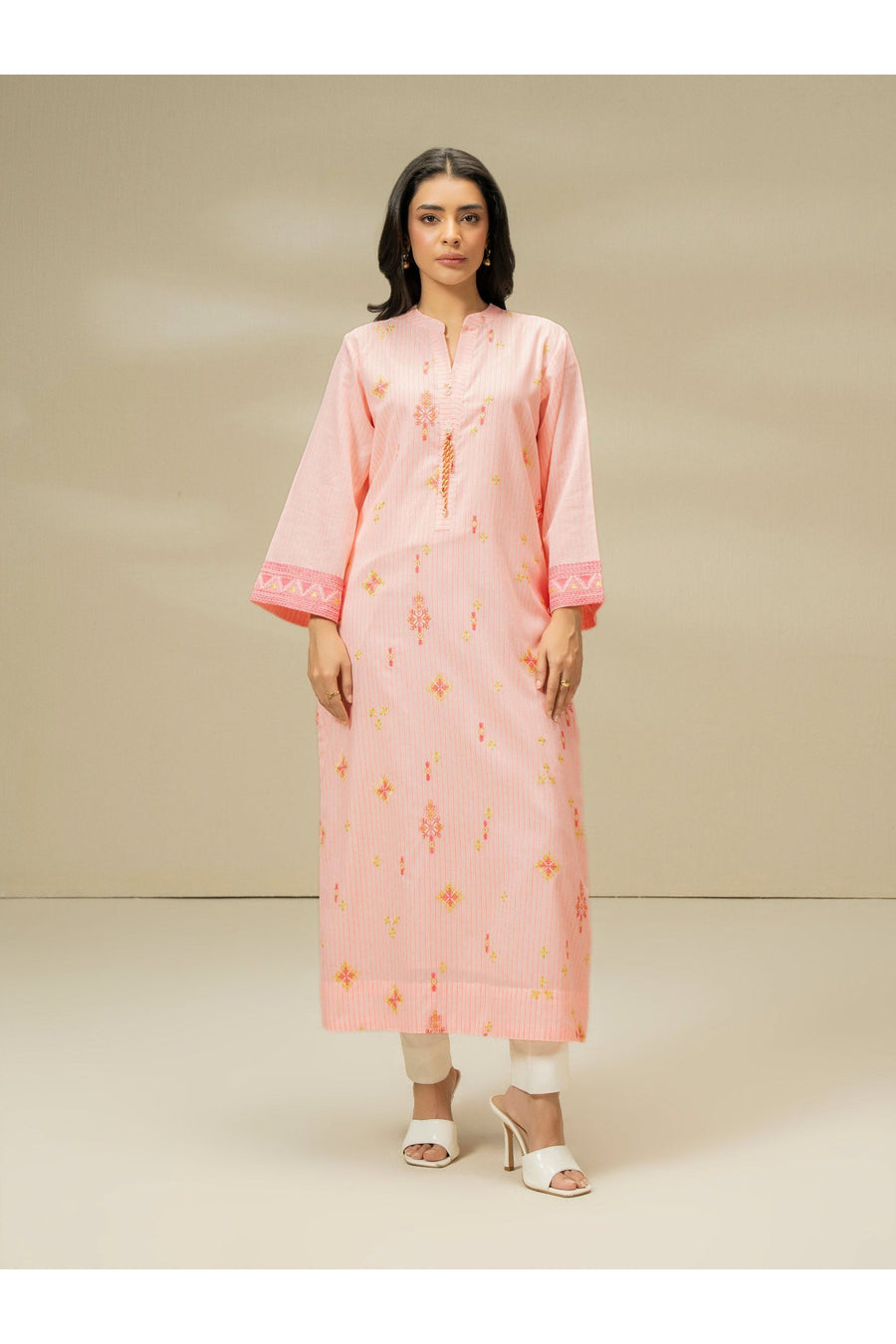 Embroidered Yarn Dyed Casual Shirt