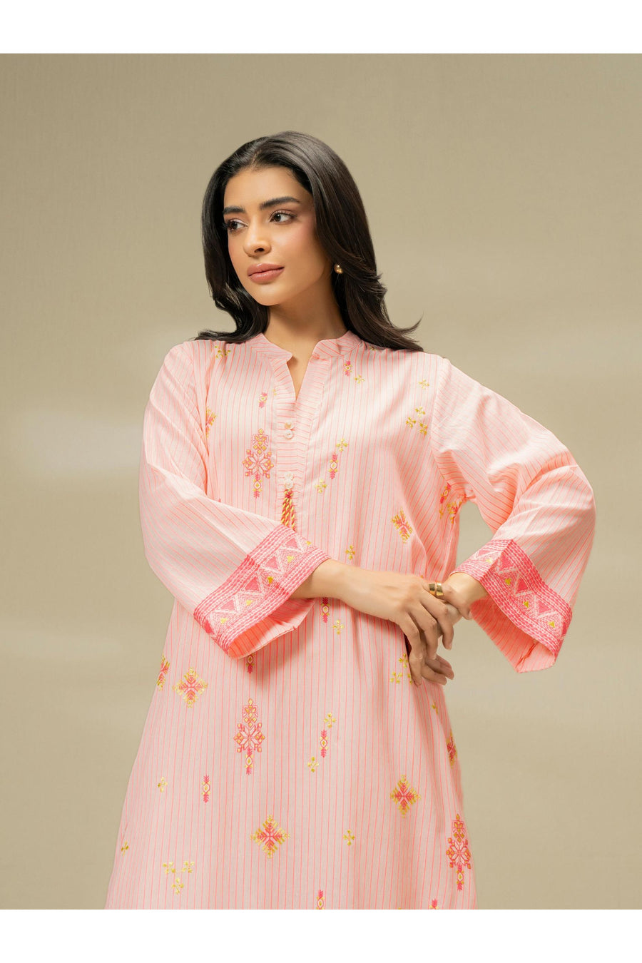 Embroidered Yarn Dyed Casual Shirt