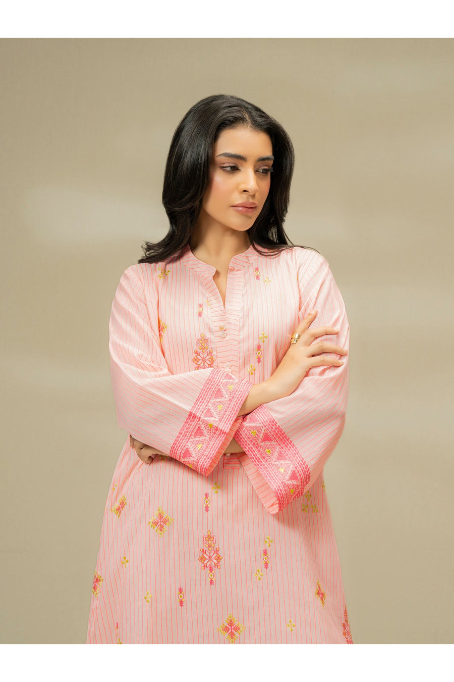 Embroidered Yarn Dyed Casual Shirt