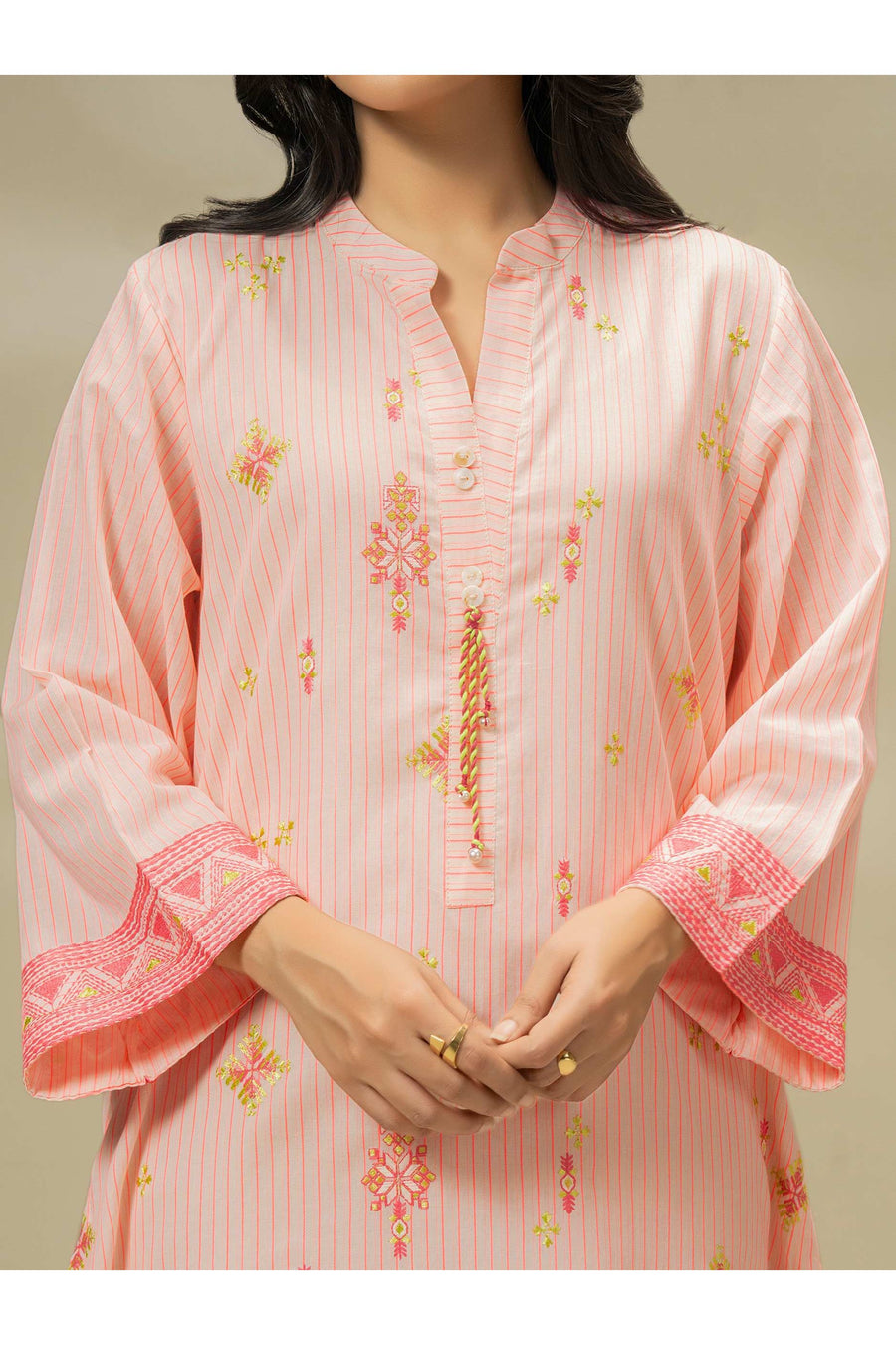 Embroidered Yarn Dyed Casual Shirt