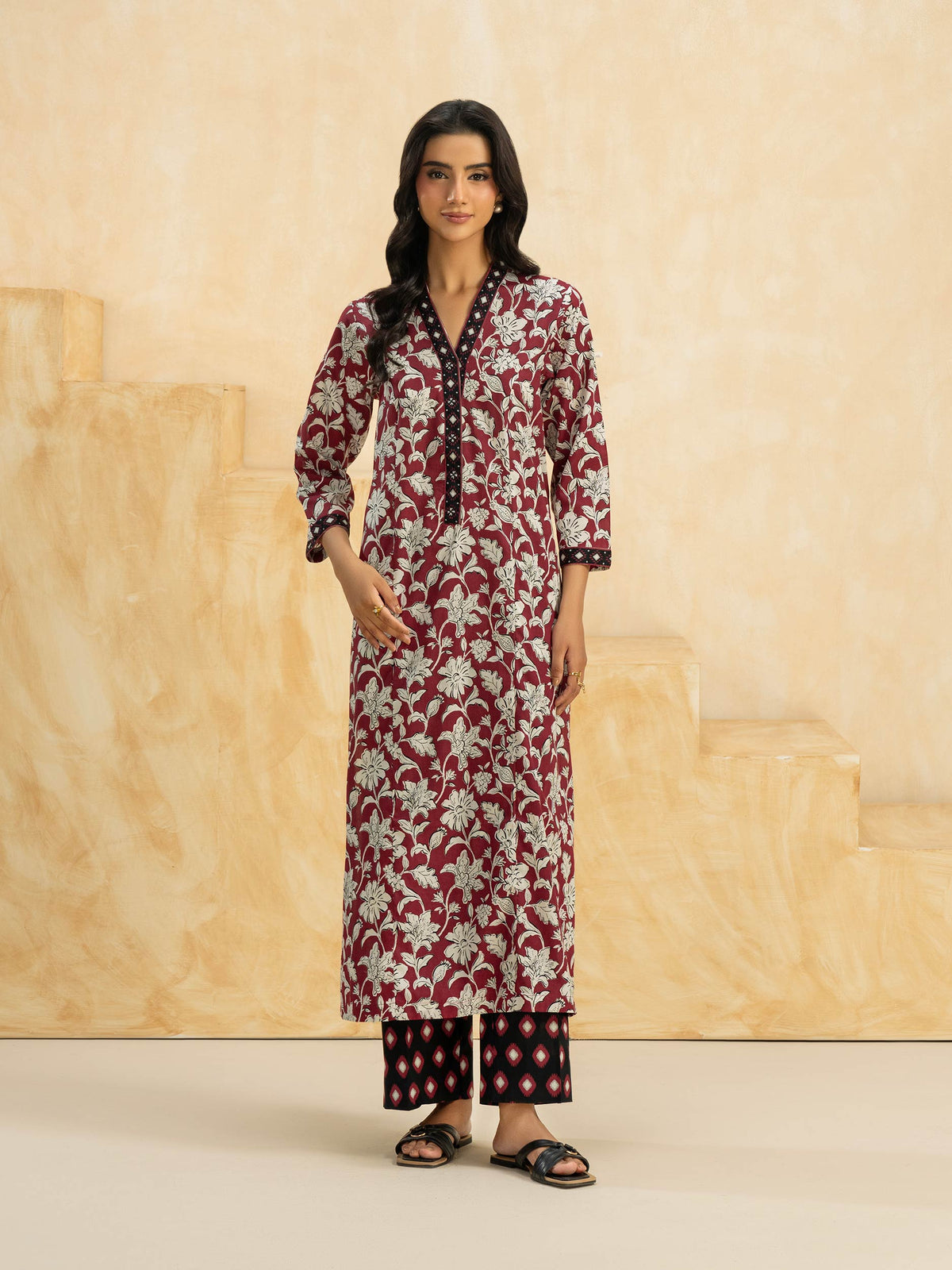 2 Piece Cambric Suit-Printed (Pret)