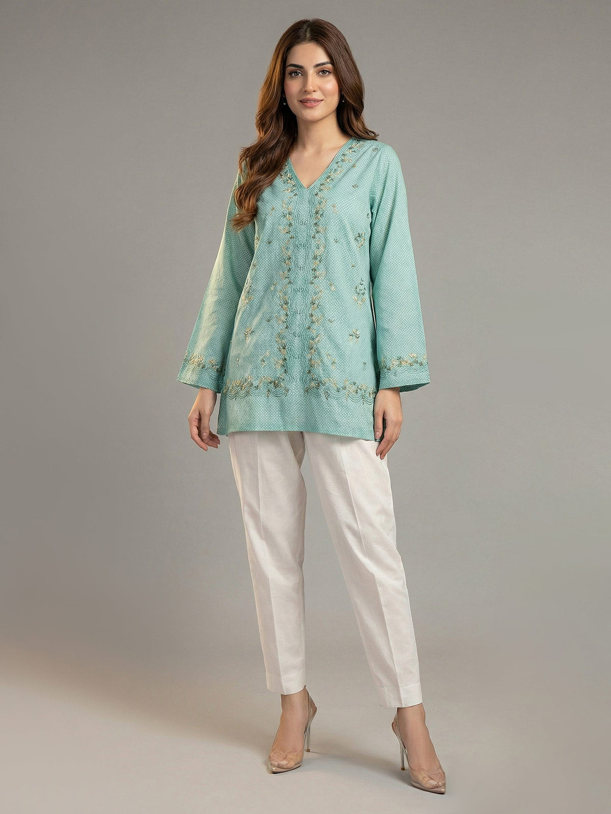 Printed Lawn Eastern Top 299
