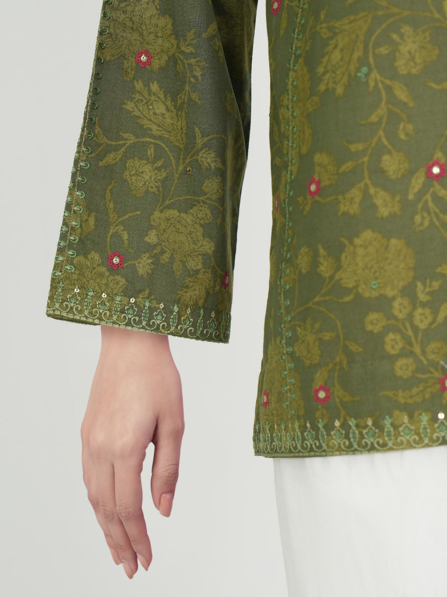 Printed Lawn Eastern Top | Sequin