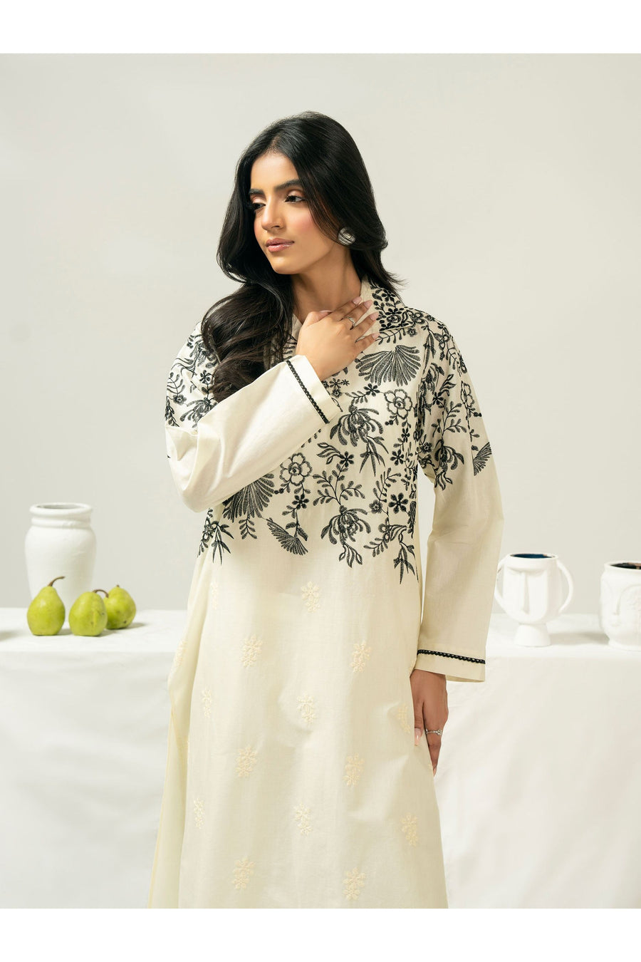 Embroidered Cambric Shirt for Casual Style